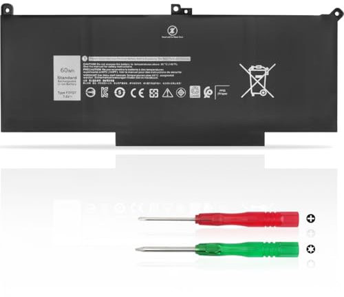 60Wh F3YGT Batterie Compatible avec Dell Latitude 12 7280 7290 13 7380 7390 14 7480 7490 E7280 E7480 E7490 E7290 E7380, pour Dell P29S002 453-BBCF 451-BBYE KG7VF DM3WC 2X39G 7.6V