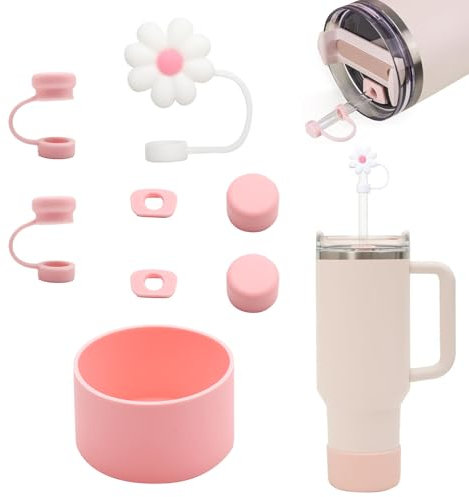 HENGBIRD Stanley Cup - Juego de Accesorios, Incluye 4 Tapones de Silicona, 3 Tapas de Paja, 1 Funda de Silicona para Vasos de 1,2 L y 850 ml