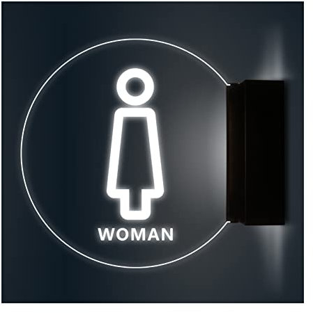 LED-Toilettenschild, Badezimmerschild mit beleuchteter Kante, LED-Acrylschild für Damen, Herren, Damen, Toilettenschilder für Unternehmen (einfarbig)