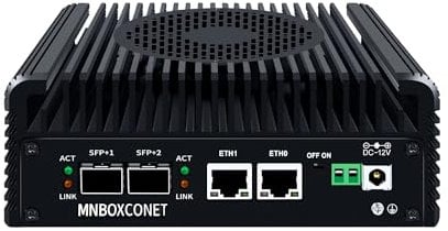 MNBOXCONET S2 Mini PC N100 2x10gb SFP+, Firewall Appliance Hardware Micro Büro, Barebone No RAM No SSD, 2xi226V 2.5Gbit LAN, USB C, TF Card Slot, Support Proxmox OPNsense Win, SPK/MIC