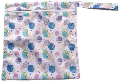 Wisafory Nasstasche Wiederverwendbare Wetbag Wickeltasche wasserdichte Windeltasche Stoffwindeln Organiser Nassbeutel mit Reißverschluss für Schwimmsachen Reisen Strand Baden Bunte Vögel 20 x 25 cm