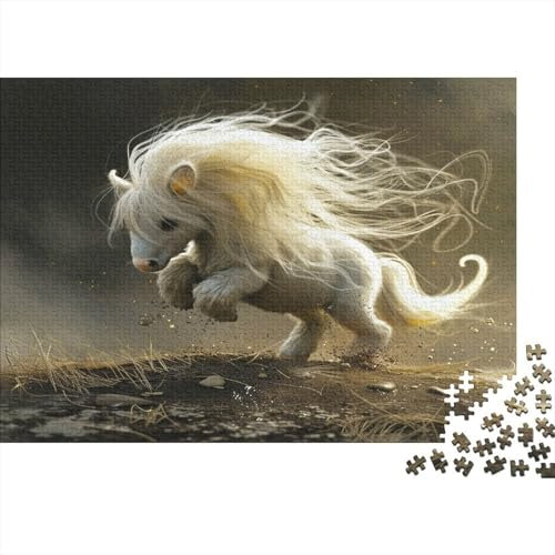 lihuogongsio Pferd 1000 Stück Puzzles Für Erwachsene Pony Pferd Geschicklichkeitsspiel Für Die Ganze Familie Schöne Geschenkidee DIY Kreative Unterhaltung 1000pcs (75x50cm)