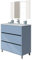 Miroytengo Mueble de Baño 82 cm Kalma con Patas y Espejo (Sin Lavabo) Color Azul Talco