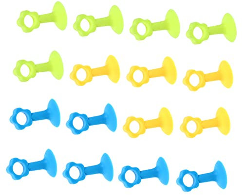 NUOBESTY 16pcs Silicone Door Stopper Door Air Stopper Silent Doorstop for Knob Wall Guard Protector Random Color