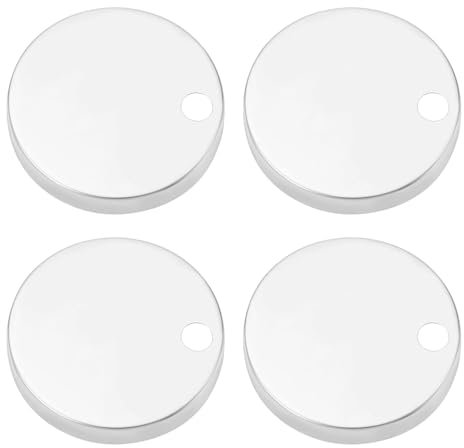 HAFRILY 4Pcs 60mm Toilet Seat Hinges Cover Stainless Steel Toilet Seat Hinge Fixings Covers for Toilet Blind Holes Silver