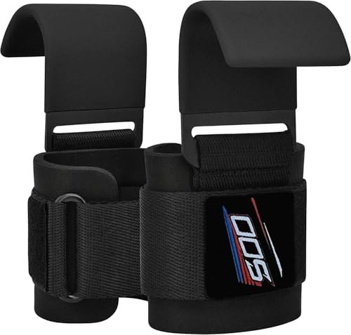 Fitness Weight Lifting Hook Straps for Men & Women Thick Wrist Padding Lifting Grips for Powerlifting, Shrugs, Rows & Deadlift Support Gym Straps with Pull Up Hooks(Pair)