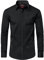 DEMEANOR Chemise à manches longues pour homme - Coupe droite - En coton - Infroissable - Pour les loisirs, 1 - Noir., S