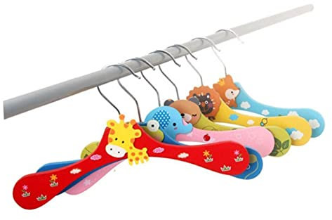 Garneck Grucce per Bambini a Forma Animali in 10 Pezzi Appendini Leggeri e Colorati Gancio in Metallo per Cappotti e Vestiti dei Bambini