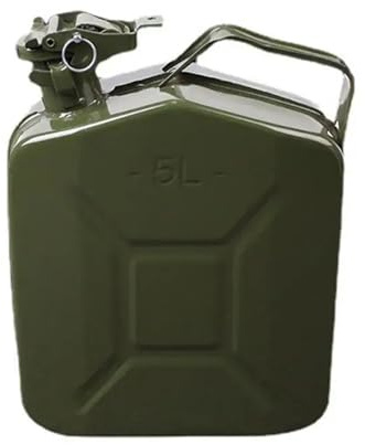 DGOINGPI Bidon Essence Bidon en métal, fûts d'essence Stables et scellés, Bec verseur, buse Flexible Réservoir de Carburant Portable(5L)