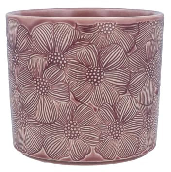 Gisela Graham Dusky Pink Cosmos Design Plant Pot Cover, small