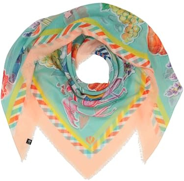 FRAAS Halstuch Damen - Tuch mit Frankreich-Design - 120 x 120 cm - leichter Polyester Schal Damen - Sustainability Edition Powder Mint