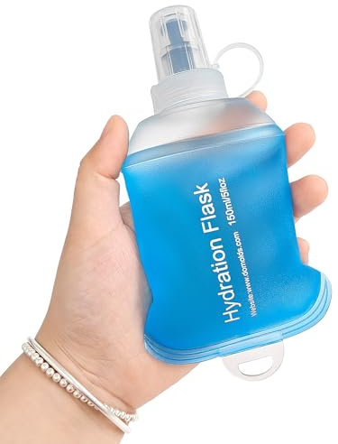 GYGYL Gourde souple de 150 ml en TPU pliable pour sac d'hydratation, gilet de course, bouteille d'eau pliable anti-fuite pour randonnée, cyclisme, escalade, jogging - Bleu