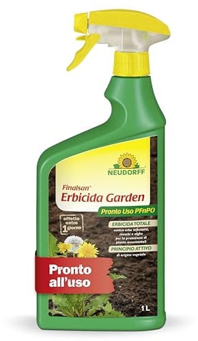 Neudorff Finalsan Erbicida Garden Pronto Uso Pronto – Diserbante totale contro erbacce, erbe, alghe e muschi. Visibilmente efficace in un giorno, 1 litro