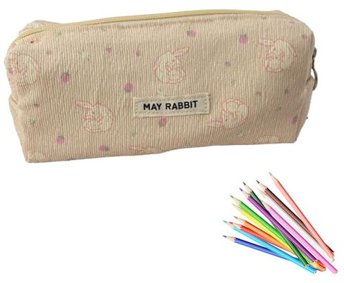 YueJieSelected Federmäppchen Mädchen - Teenager Etui Schule,Schlamppermäppchen Cord,Studium Must Haves Stifte Mäppchen Aesthetic,Portable Federtasche Erwachsene,Pencil Case Aesthetic (Haselrosa)