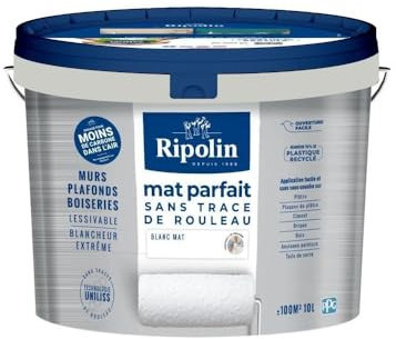 Peinture murs & plafonds parfait - RIPOLIN - 441726 - Blanc - Mat - 10 L