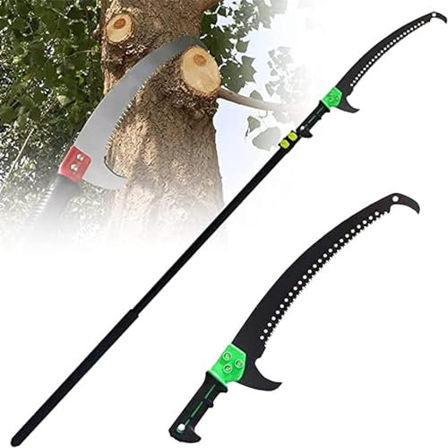 JXYQ Telescopic Folding Pruning Saw, Garden High Altitude Branch and Leaf Trimming Telescopic Pole Saw, Hacksaw Hand Saw High Branch Saw for Garden, Wood, Tree, Pruning Cutting 7.2m/24ft