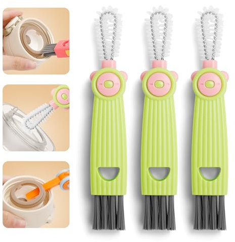 3 in 1 Cup Lid Gap Cleaning Brush Set, Multifunctional Bottle Cleaning Brush, Portable Water Bottle Cleaner Brush, Home Kitchen Cleaning Tools for Thorough Cleaning of Bottles, Cups, and Tight Spaces