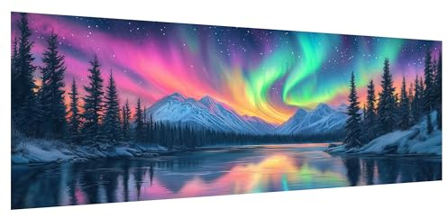 Hoobee 5D DIY Aurora Diamond Painting Groß, Diamond Painting Bilder Baum, Diamant Painting Groß xxl Vollbohrer Stickerei Kreuzstich Kunst Handwerk für Zuhause Wanddekoration 30x80cm-12