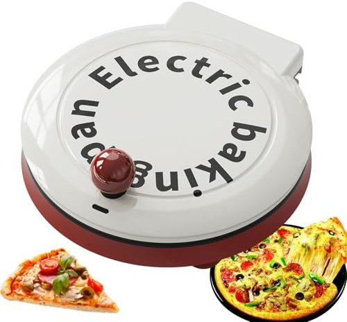 HSSMEUR 4 in 1 Indoor Portable Pizza Oven,Electric Pizza Maker,1000w 8 Inch / 23cm Electric Baking Pan,Double Sided Heating