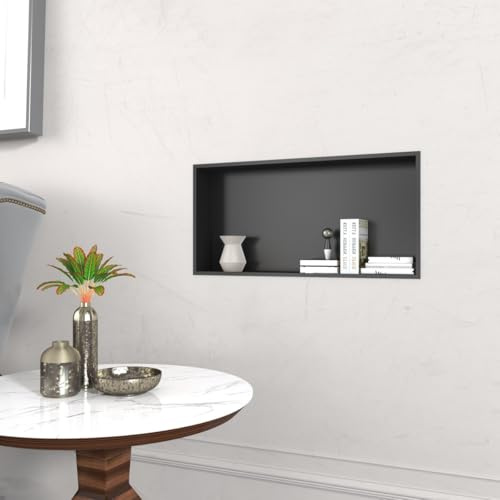 GY Bath Shower Niche Wall Insert, Stainless Steel, Black Waterproof Recessed Wall Niche, 61x 30.5 x11.3 cm Single Shelf Bathroom Shower Storage