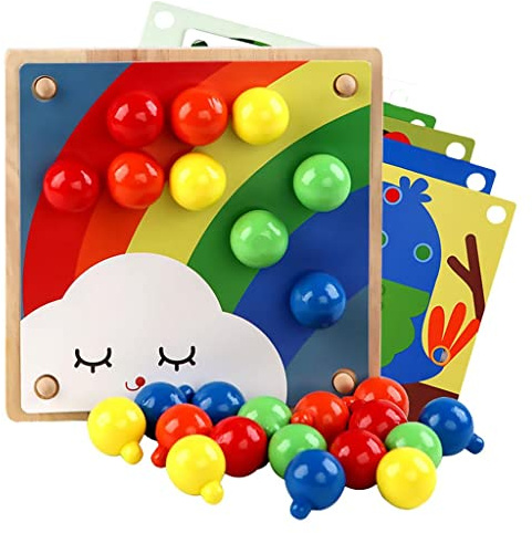 Peg Puzzle Buttons Art Creative Gifts for Age Over 3 Years Old Baby Children