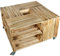 Kistenkolli Altes Land Obstkistentisch Johanna mit Rollen Maße ca 90 x 90 x 48cm Couchtisch Abstelltisch Couch Tisch Weinkiste Holzkiste Obstkiste Wohnzimmertisch (Geflammt mit Einlage)