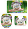 RedBeans 3-teiliges Badezimmerteppich-Set mit Katzen-Motiv, inkl. Konturmatte, Deckel, WC-Bezug und Anti-Rutsch-Badematte