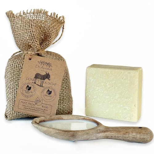 Dr.Ancient Eselsmilch-Seifenstück, biologisch, natürlich, traditionell, handgefertigt, antik – Anti-Aging-Hautaufheller, Feuchtigkeitscreme – absolut keine Chemikalien!