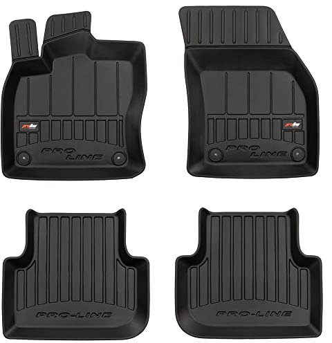 Frogum 3D407343 - Set Completo di 4 tappetini 3D in Gomma per Auto, con Sistema di Fissaggio, Colore: Nero