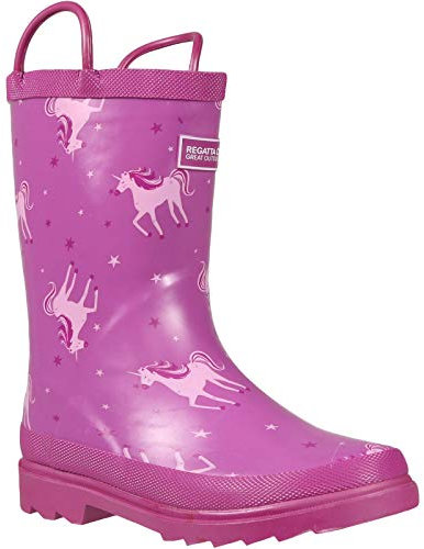 Regatta Minnow Jnr - Stivali in gomma Unisex Adulto, Unicorn/ROrc, 43 1/3 EU