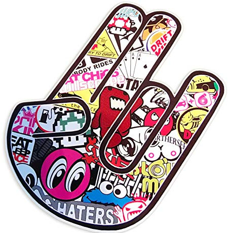 Shocker Hand Aufkleber - Kult Stickerbomb Tuning - Jdm Oem Motorsport Autotreffen Szene Fun Zeichen Finger Autosticker