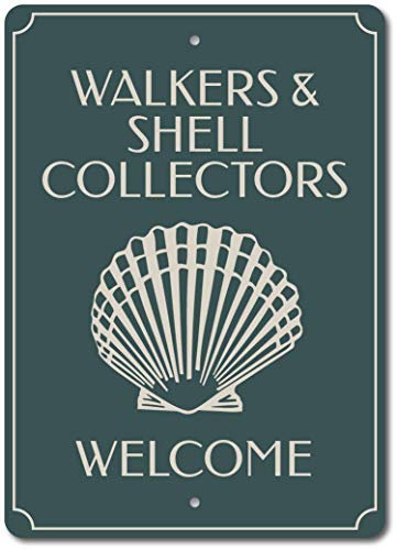 Shell Collector Gift Panneau de promenade en aluminium avec inscription « Coquille » 12 x 40,6 cm