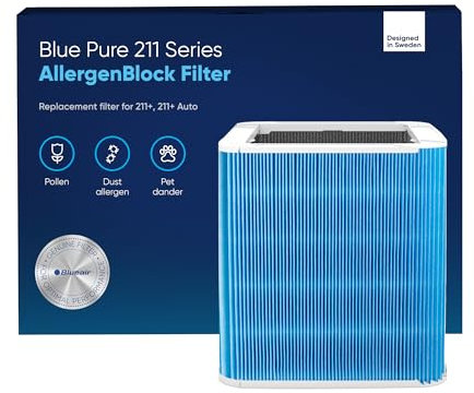 BLUEAIR Blue Pure 211+ Series AllergenBlock Filter, Genuine Replacement, Allergen, Pet Dander, Pollen, Dust, Fits Blueair 211+ and 211+ Auto