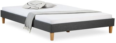 Homestyle4u 1983, Polsterbett 120x200 grau Doppelbett Bett Futonbett Bettgestell mit Lattenrost