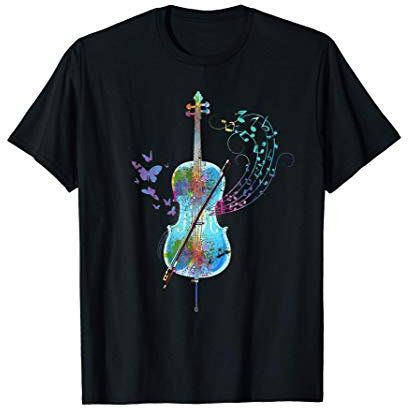 Orchester Cellist Musik Geschenk Schmetterling Cello T-Shirt