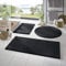 Taracarpet Badematte Fiona rutschfest waschbar Badezimmerteppich sehr weich und als Set kombinierbar Uni schwarz 050x080 cm
