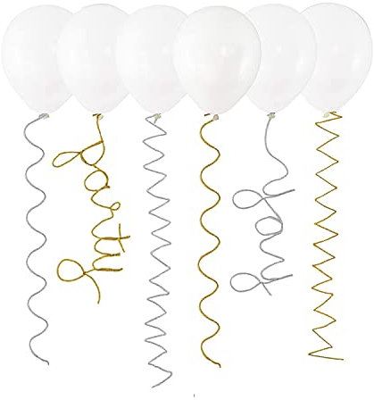 Silber- & Gold-Pfeifenreiniger-Luftballonenden - 6er-Packung