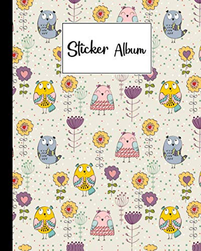 Sticker Album: Owls Sticker Album, Blank Sticker Book / My Cool Sticker Book, 120 Pages, Size 8 x 10