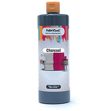 FabriCoat Fabric Paint - Used for Restoring or Changing the Colour of Upholstery, Soft Furnishings, Car Interiors, Clothing, & Footwear. (250ml, Charcoal)