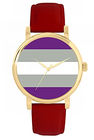 Toff London Pride Graysexual Flagge Uhr Damen 38mm Gehäuse 3atm Wasserdicht Custom Designed Quarz Uhrwerk Luxus Modisch