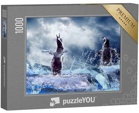 puzzleYOU: Puzzle 1000 Teile „EIN Pinguin auf dem EIS“ – aus der Puzzle-Kollektion Polarmeer