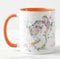 Vixar Frog Dancing Watercolour Rainbow Art Coloured Mug Cup Gift Birthday Work Office Christmas Tea Coffee (Orange)