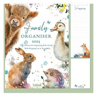 2022 Family Organizer Monatsansicht, Kalender Hängender Memo Pad mit Einkaufsliste, Notizblock & Stift, Fünf Spalten für die Organisation der Familie (Design Nr. 3)