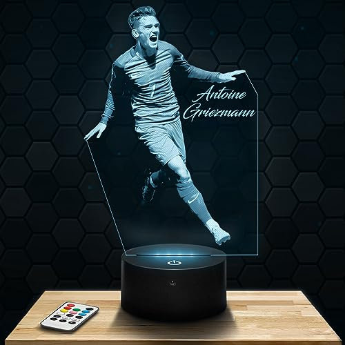 Nachttischlampe - Touch-Nachtlicht A. Griezmann - Fußballspieler 3D-LED-Lampe Illusion, Geschenkidee Weihnachten Geburtstag Junge und Mädchen Nachttischlampe Kinder- oder Erwachsenenzimmer TOP
