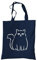 tradercat Jutebeutel bedruckt vintage 100% Baumwolle, Stoffbeutel bedruckt, Funny Cats, jutebeutel aesthetic als modisches Accessoire jutebeutel spruch (Fat Cat - Blau)