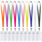 Porta Badge da Collo con Cordino 10 Pcs 82cm, Verticale, per Titolari di Badge, ID Carte, Impermeabile, Trasparente, Colorato, Nylon (11.2 * 6.4cm)