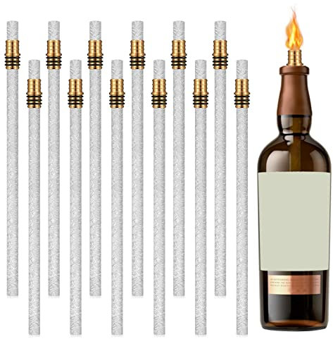 A/R Weinflaschen-Fackel-Docht-Set, für den Außenbereich, Terrasse, Hinterhof, Fackeln | einfach eine Flasche für eine Weinflaschenlampe im Freien hinzufügen
