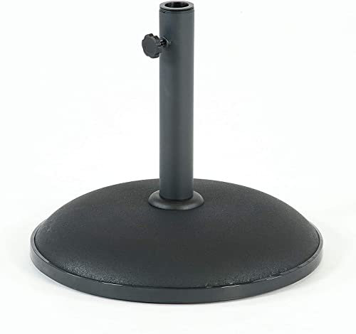 GDS Heavy Duty Round Concrete Parasol Base Stand - 15 or 25kg - Grey, Black or Green Colour (15, Black)