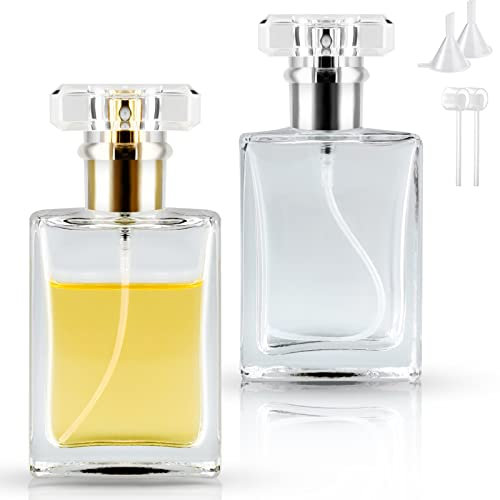 Bohoray 2 Piezas 30ml Bote Spray Pulverizador, Pulverizador Pequeño Vidrio, Botella Spray Recargable, Pulverizador Colonia, Pulverizador Cristal Con 2 Presser, 2 Embudos Para Perfumes, Cosméticos