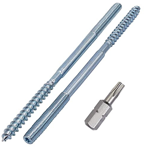 SKIR'CO (15 pièces) Boulons de suspension M8 x 200 mm, vis à tête cylindrique à double filetage, Boulons à double tête